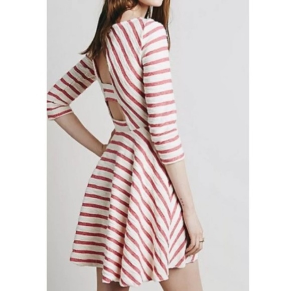 Free People Dresses & Skirts - {Free People} Striped Knit A-line Cut-out Dress